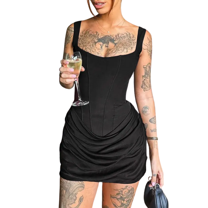 MARIBETH™ – Sexy Ruched Drawstring Corset Mini Dress