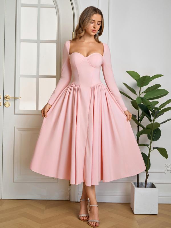 HOLLY™ - Elegant Ruched Tie-Back Sweetheart Neck A-Line Dress for Parties